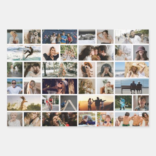 Modern Grid Photo Collage 'Create your Own' Geschenkpapier Set (Vorderseite 3)