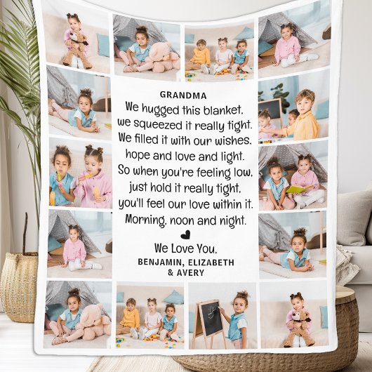 Modern Großeltern, maßgeschneidert, Multi-Foto Fleecedecke