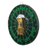 Modern grün, benutzerdefiniertes Foto Logo Name Da Dartscheibe (Vorderseite rechts)
