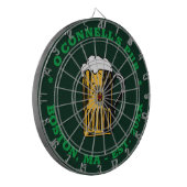 Modern grün, benutzerdefiniertes Foto Logo Name Da Dartscheibe (Vorderseite Links)