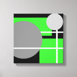 Modern Grün Grau Schwarz Weiß - Wrapped Canvas Leinwanddruck