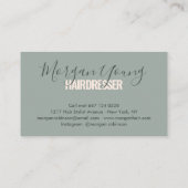 Modern grün-rosa-Haarstylistin Visitenkarte (Rückseite)