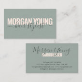 Modern grün-rosa-Haarstylistin Visitenkarte (Vorne/Hinten)