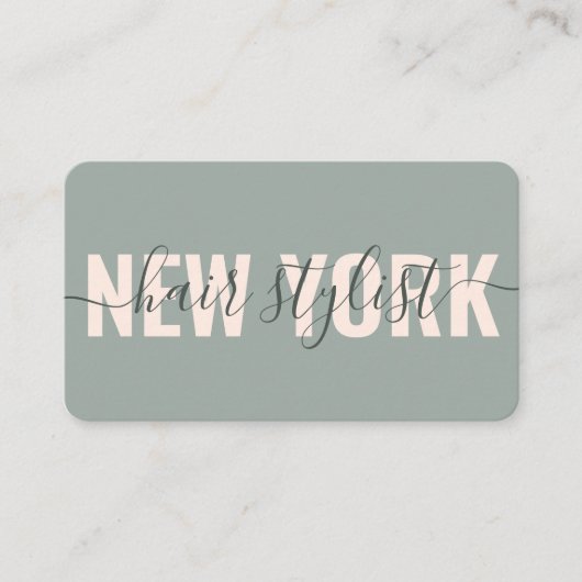 Modern grün-rosa-Haarstylistin Visitenkarte (Vorderseite)