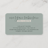 Modern grün-rosa-Haarstylistin Visitenkarte (Rückseite)