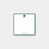 Modern Grün-Weiß-Gold mit Business-Logo Post-it Klebezettel (Vorderseite)