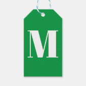 Modern, grün, weiß, kundenspezifisch, Anfangsbuchs Geschenkanhänger (Vorderseite)