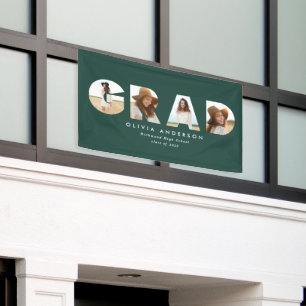 Modern grüner, einfacher Multi-Foto-Abschluss Banner