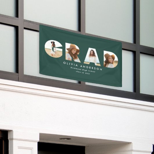 Modern grüner, einfacher Multi-Foto-Abschluss Banner (Äußeres Gebäude)