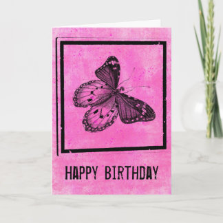 Modern Grunge Butterfly Geburtstagskarte Karte