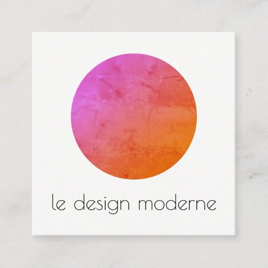 Modern Grunge Circle Quadratische Visitenkarte (Vorderseite)