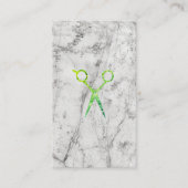 Modern Grunge Green Scissors Marmor Terminkarte (Vorderseite)