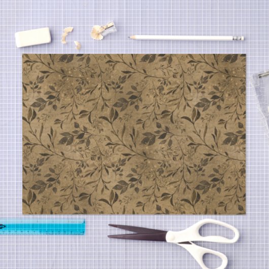 Modern Grunge Leaf Muster Gewebe Papier (Handwerk)