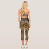 Modern Grunge Leaf Pattern - Capri Leggings (Rückseite)