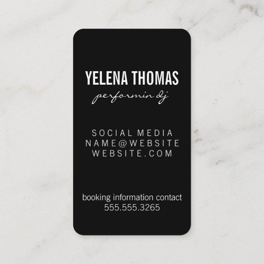 Modern Grunge Monogram Visitenkarte (Rückseite)