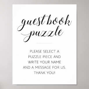 Modern Guest Book Puzzle Wedding Sign Poster