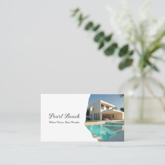 Modern Guest House Vacation Rental Photo Visitenkarte (Stehend Vorderseite)