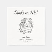 Modern Guinea Pig Wedding Cocktail Napkins Serviette (Vorderseite)