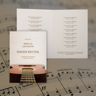 Modern Guitar Music Senior Recital Program List Karte