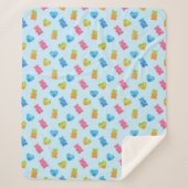 Modern Gummy Bear Pattern Blanket - For Kids Cute Sherpadecke (Vorderseite)
