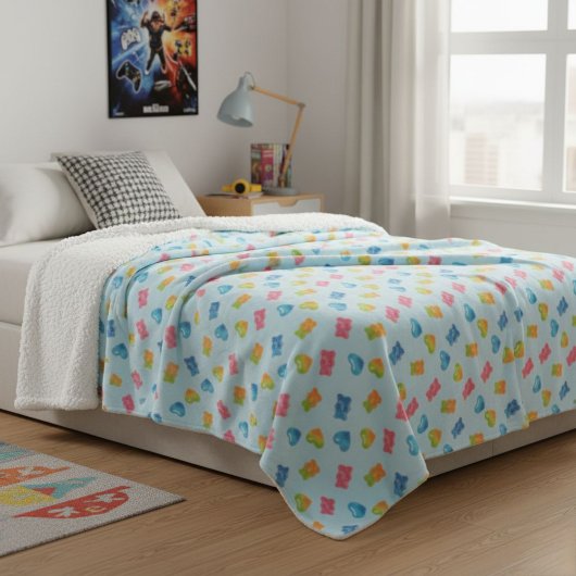 Modern Gummy Bear Pattern Blanket - For Kids Cute Sherpadecke