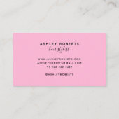 Modern haarstylistisch rosa visitenkarte (Rückseite)