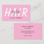 Modern haarstylistisch rosa visitenkarte (Vorne/Hinten)