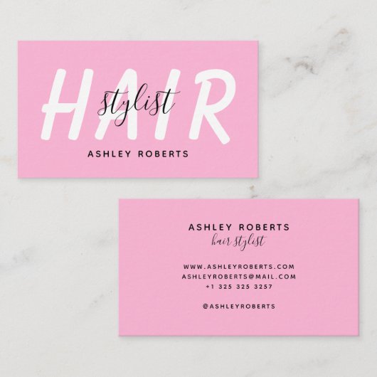 Modern haarstylistisch rosa visitenkarte (Vorne/Hinten)