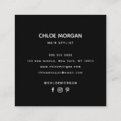 Modern haarstylistische Schrift staubig pink Quadratische Visitenkarte (Rückseite)