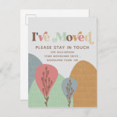 Modern habe ich Boho neue Adressenänderung verscho Ankündigungspostkarte (Vorne/Hinten)