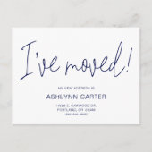 Modern habe ich neue Zuhause Navy Blue übertragen Ankündigungspostkarte (Vorderseite)