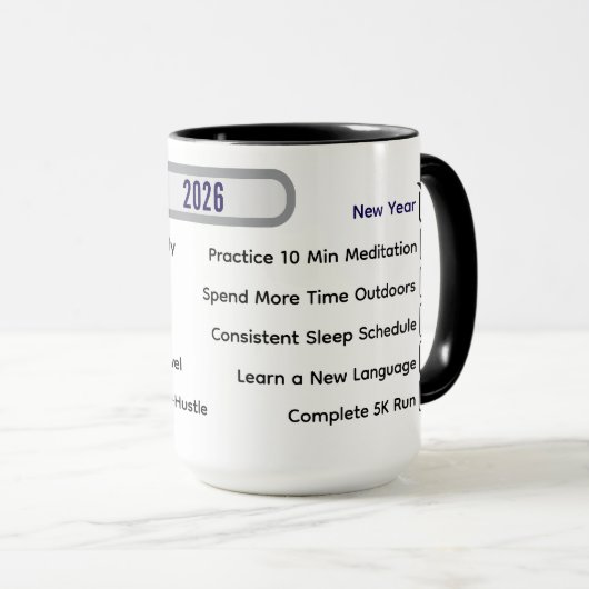 Modern Habit Tracker & 10 Milestones Custom Tasse (VorderseiteRechts)