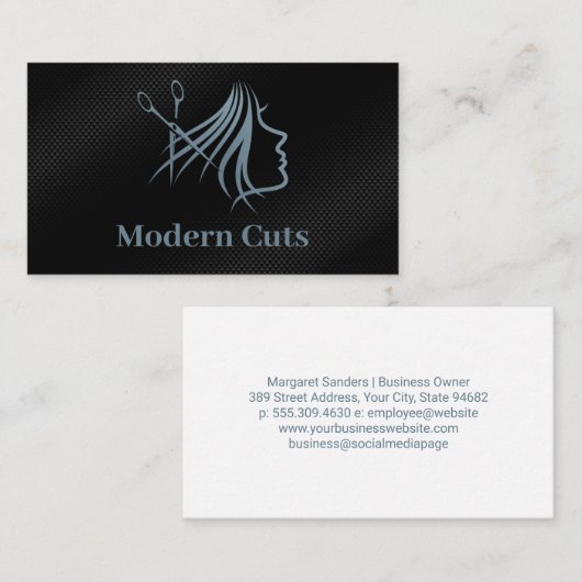 Modern Hair Salon Illustration Visitenkarte (Vorne/Hinten)