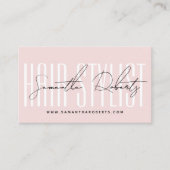 Modern hair stylist script typography blush pink terminkarte (Vorderseite)
