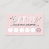Modern hair stylist script typography blush pink treuekarte (Rückseite)