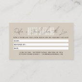 Modern hair stylist script typography customer empfehlungskarte (Rückseite)