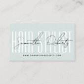 Modern hair stylist script typography customer empfehlungskarte (Vorderseite)