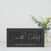 Modern hair stylist script typography gift card (Stehend Vorderseite)