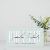 Modern hair stylist script typography gift card (Stehend Vorderseite)