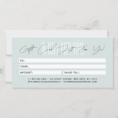 Modern hair stylist script typography gift card (Rückseite)