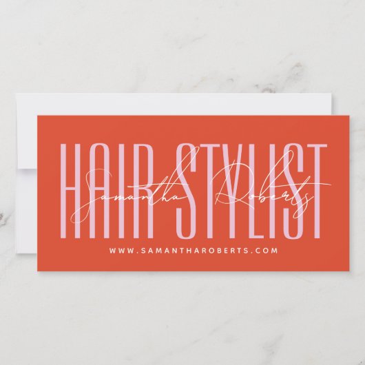 Modern hair stylist script typography gift card (Vorderseite)