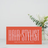 Modern hair stylist script typography gift card (Stehend Vorderseite)