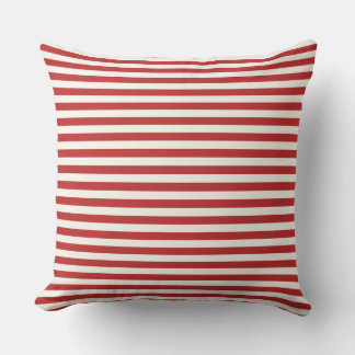 Modern Half-Inch Crimson Red & White Stripe Kissen
