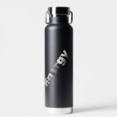 Modern Halftone "Energy" Typography Black  Trinkflasche (Vorne)