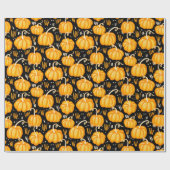 Modern Halloween Autumn Pumpkin Patchpattern Geschenkpapier (Flach)