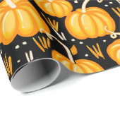 Modern Halloween Autumn Pumpkin Patchpattern Geschenkpapier (Rolleneckpunkt)