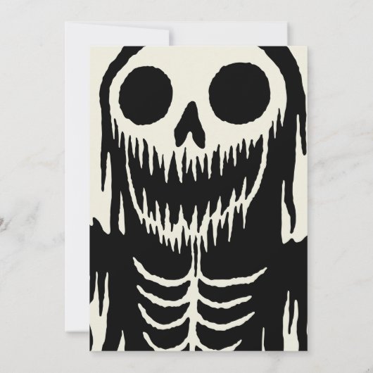 Modern Halloween-Party Devil Skull Einladung (Rückseite)