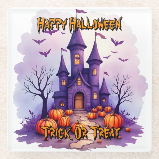 Modern Halloween Spooky Cute Collection Glasuntersetzer (Vorderseite)