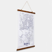 Modern Hamburg Deutschland City Map Wandteppich Mit Holzrahmen (Gewinkelt)