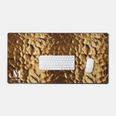 Modern Hammered Brass Custom Monogram Schreibtischunterlage (Tastatur & Maus)